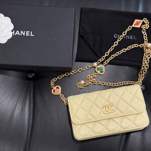 Chanel Yellow Quilted Chain Bag